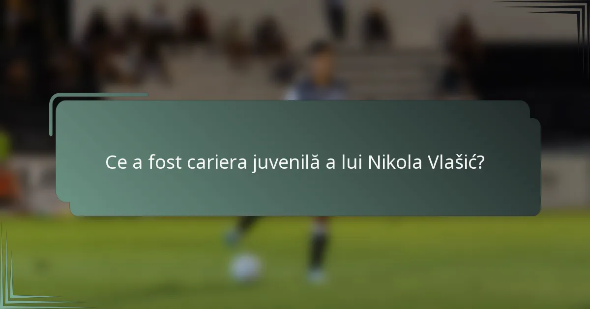 Ce a fost cariera juvenilă a lui Nikola Vlašić?