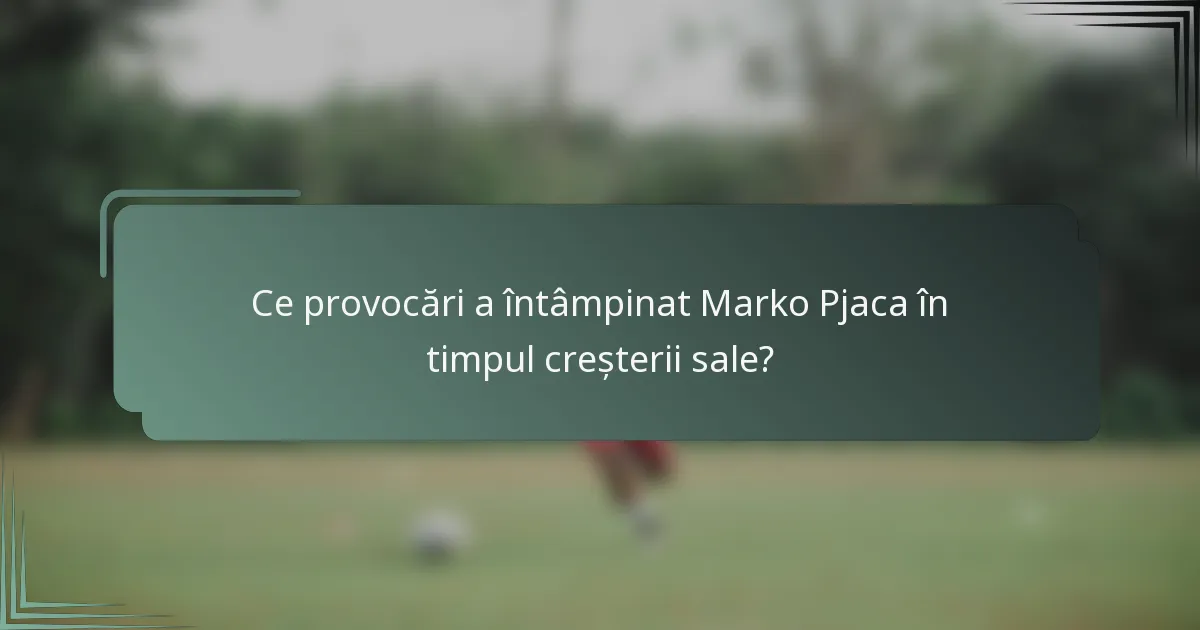 Ce provocări a întâmpinat Marko Pjaca în timpul creșterii sale?